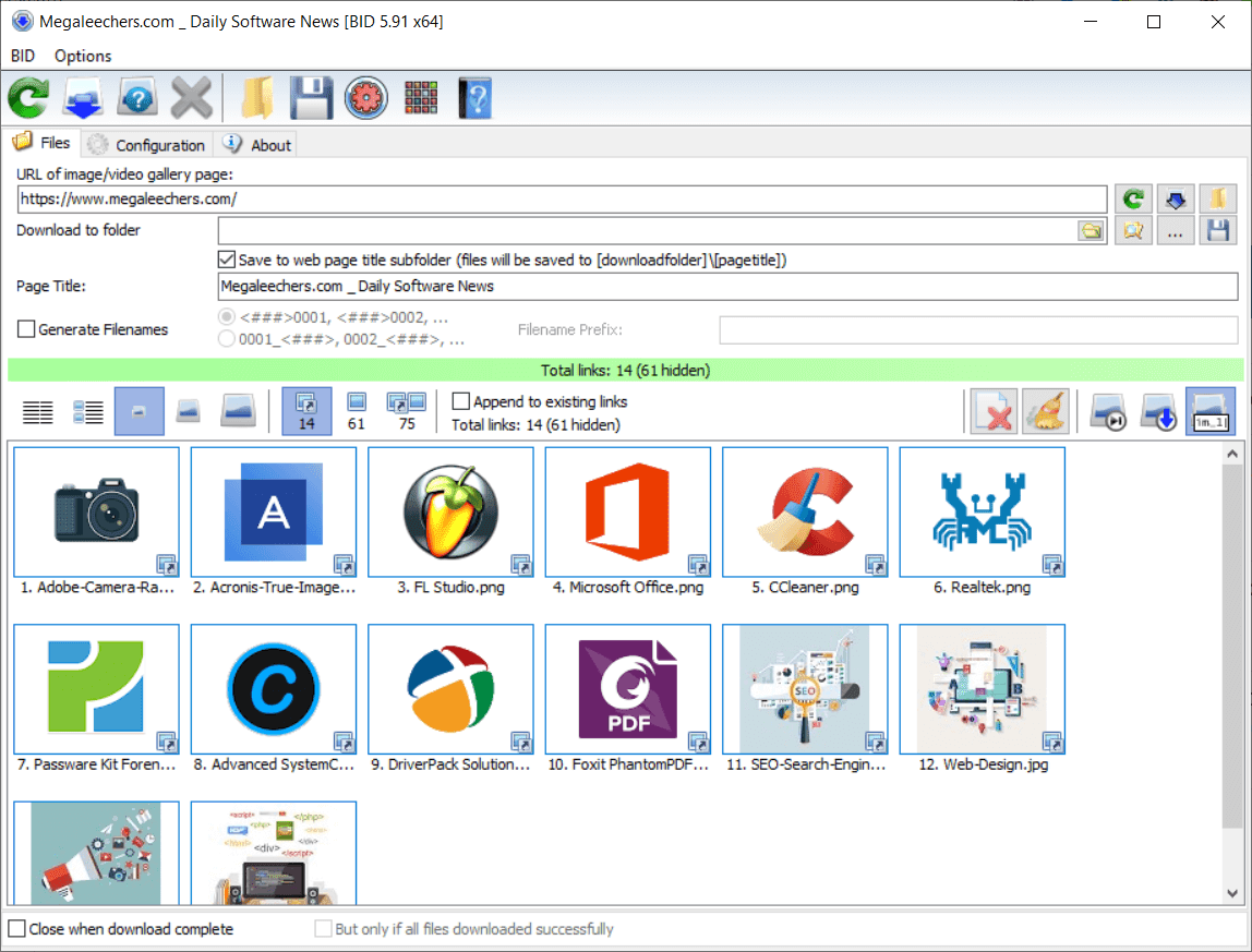 Overview Bulk Image Downloader Main Interface Screenshot
