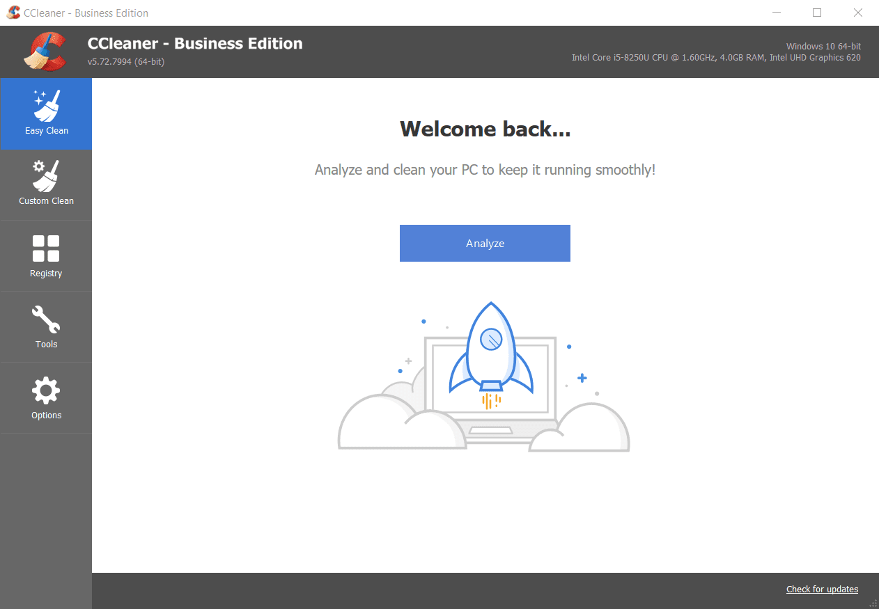 Main Interface Screenshot of CCleaner Business Main Interface