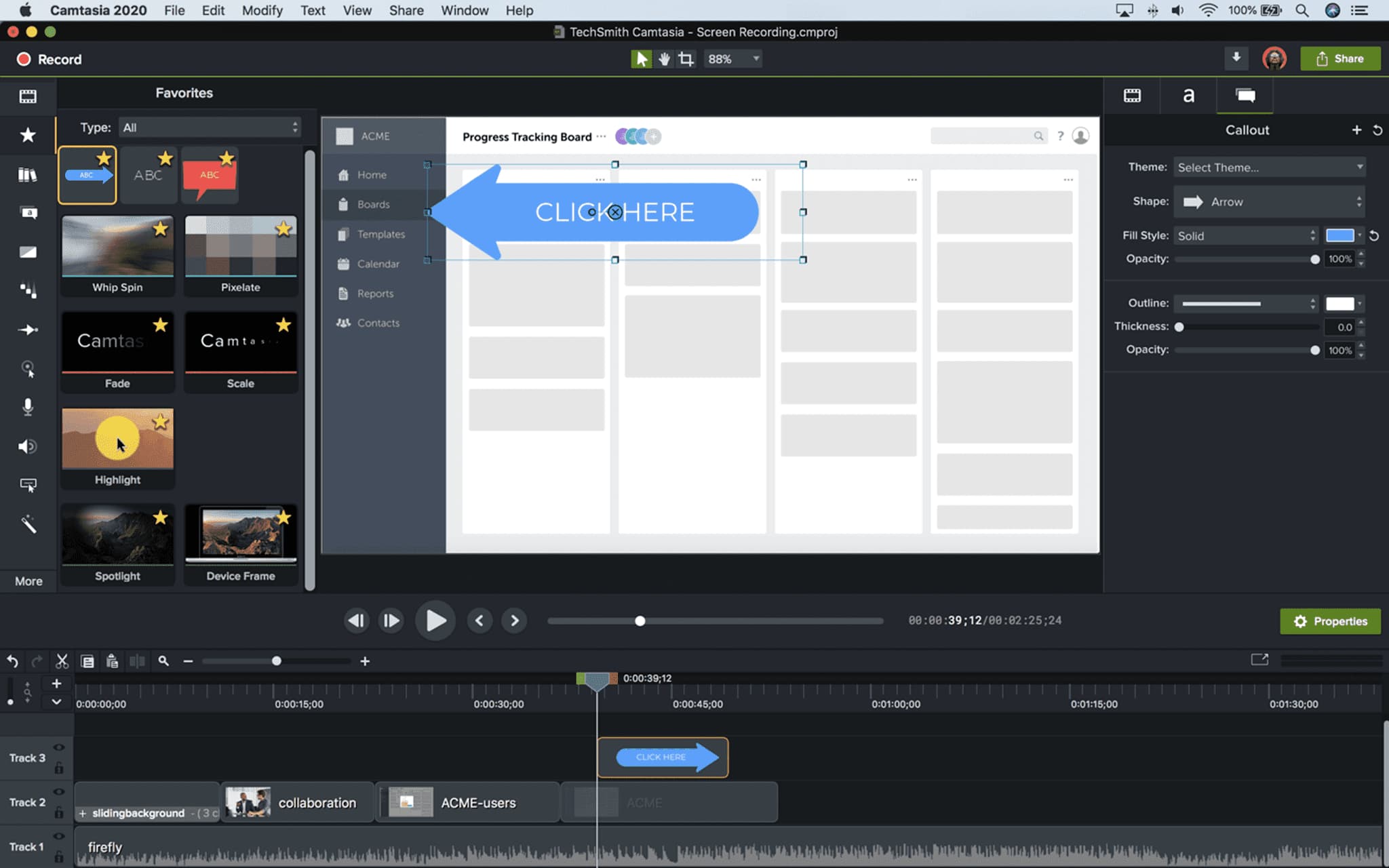 Editor Callout Camtasia Editor Callout Screenshot