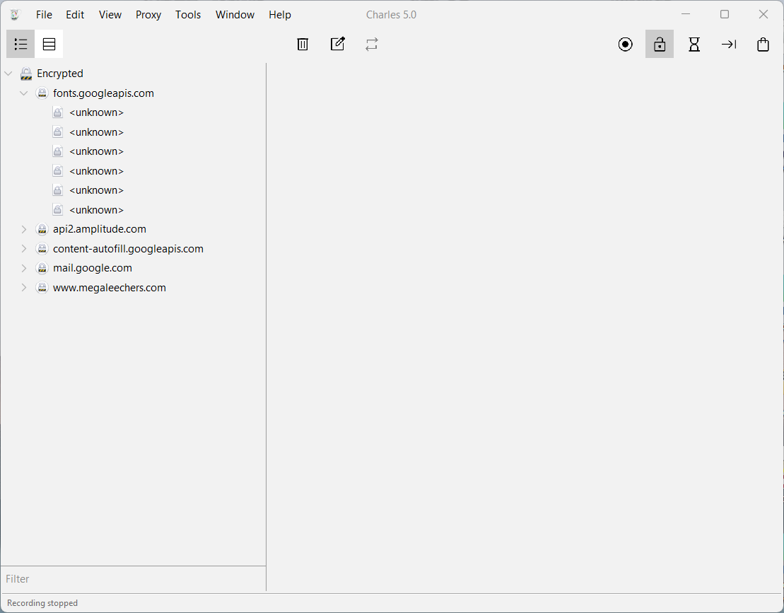Charles Overview Charles Main Interface Screenshot