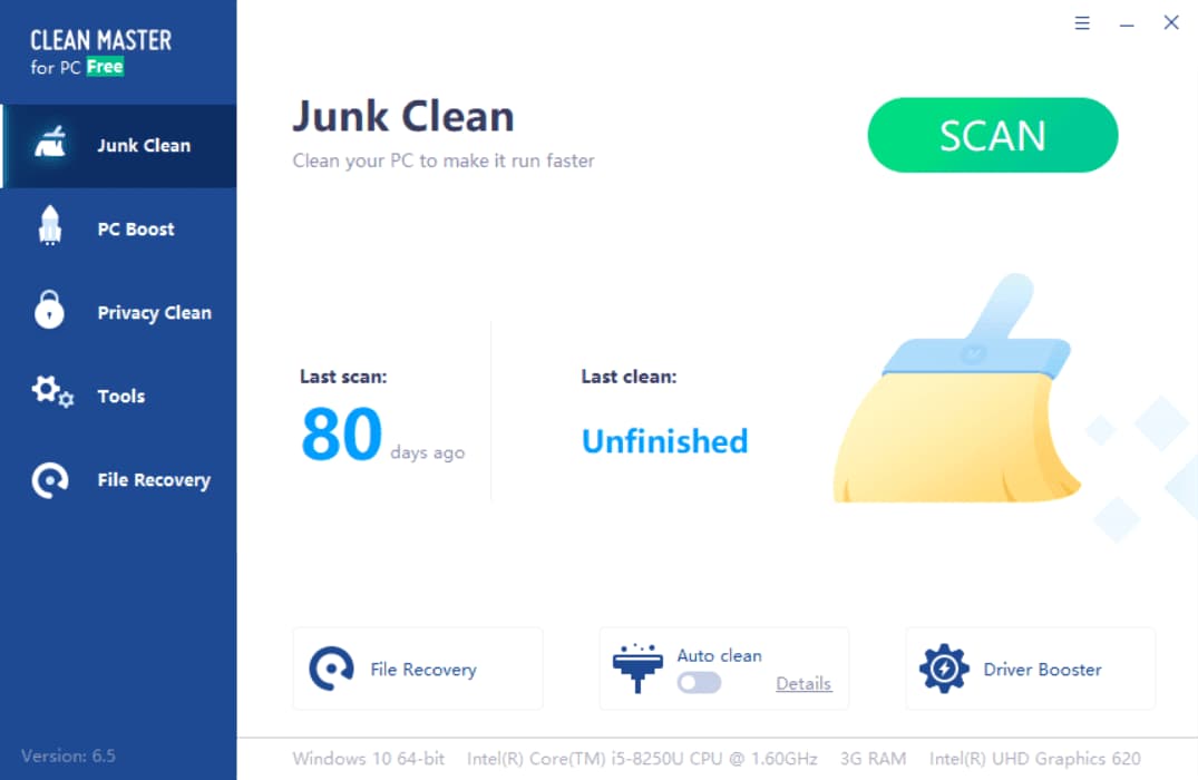 Overview Clean Master for PC Main Interface Screenshot