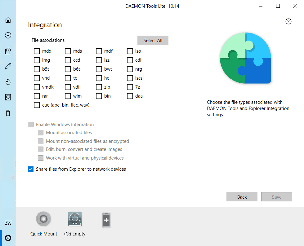 File Associations DAEMON Tools Lite File Associations Screenshot