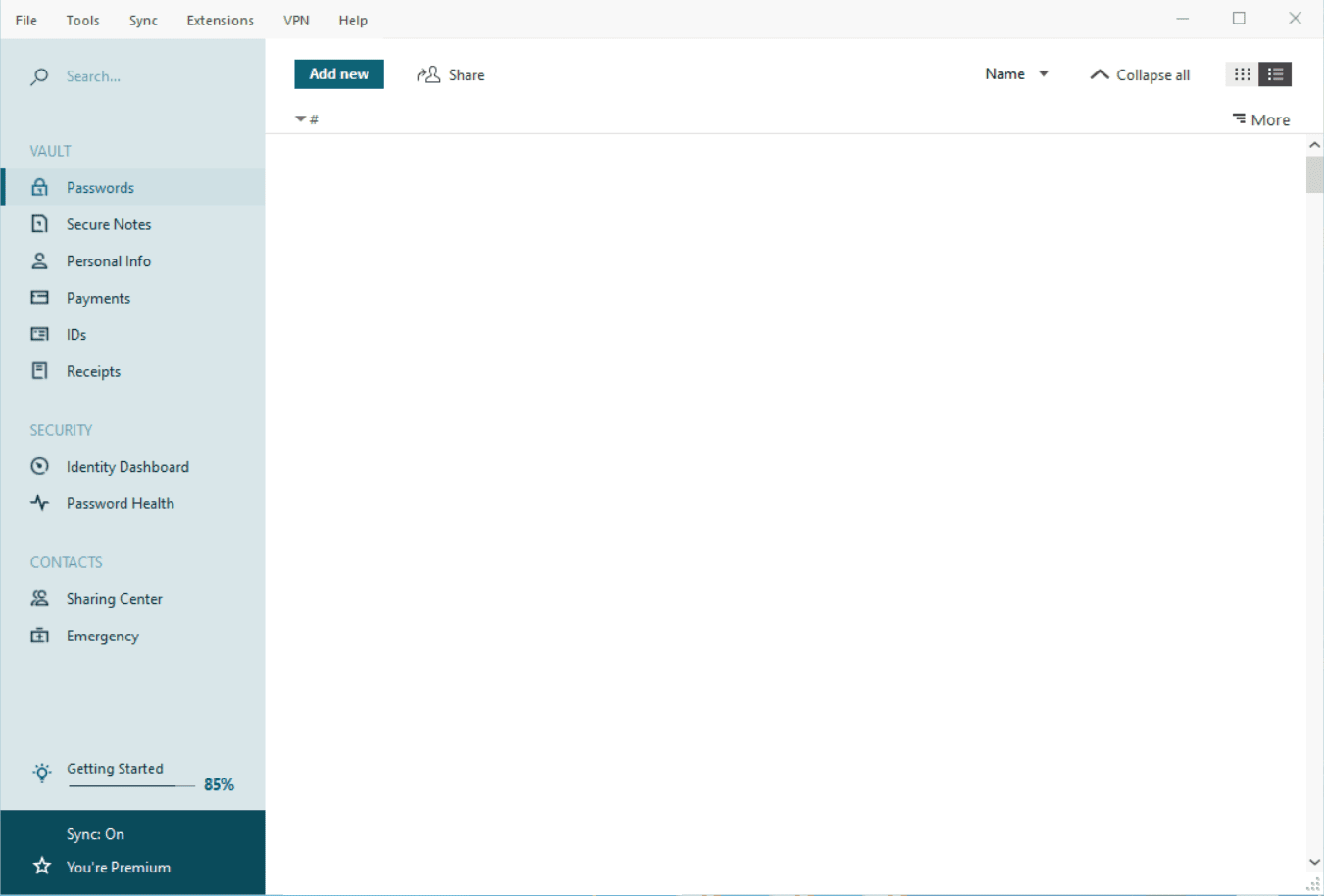Dashlane Overview Screenhot
