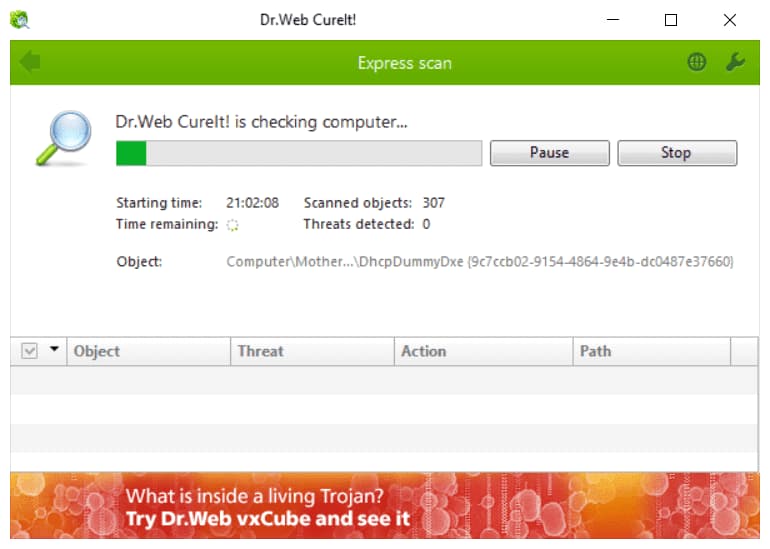 Express Scan Dr.Web CureIt Express Scan Screenshot
