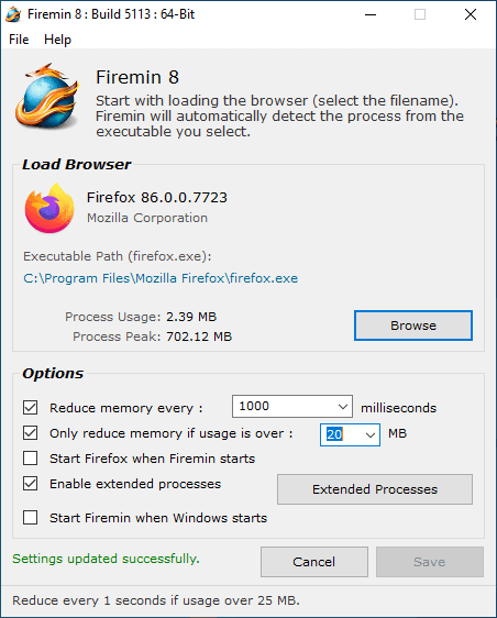 Main Interface Firemin Main Interface Screenshot