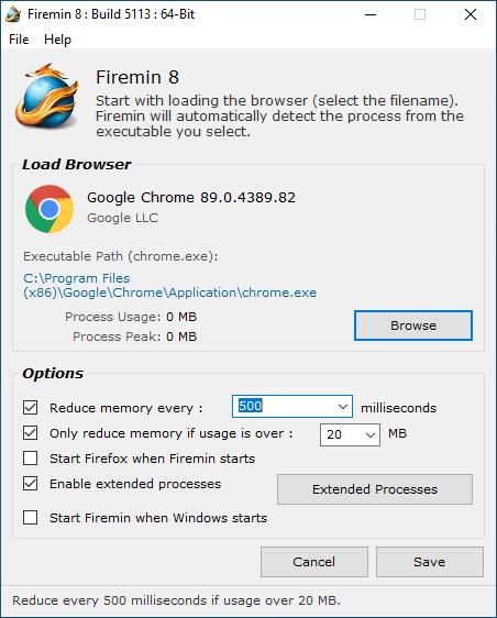 Firemin With Chrome Selected Firemin With Chrome Selected Screenshot