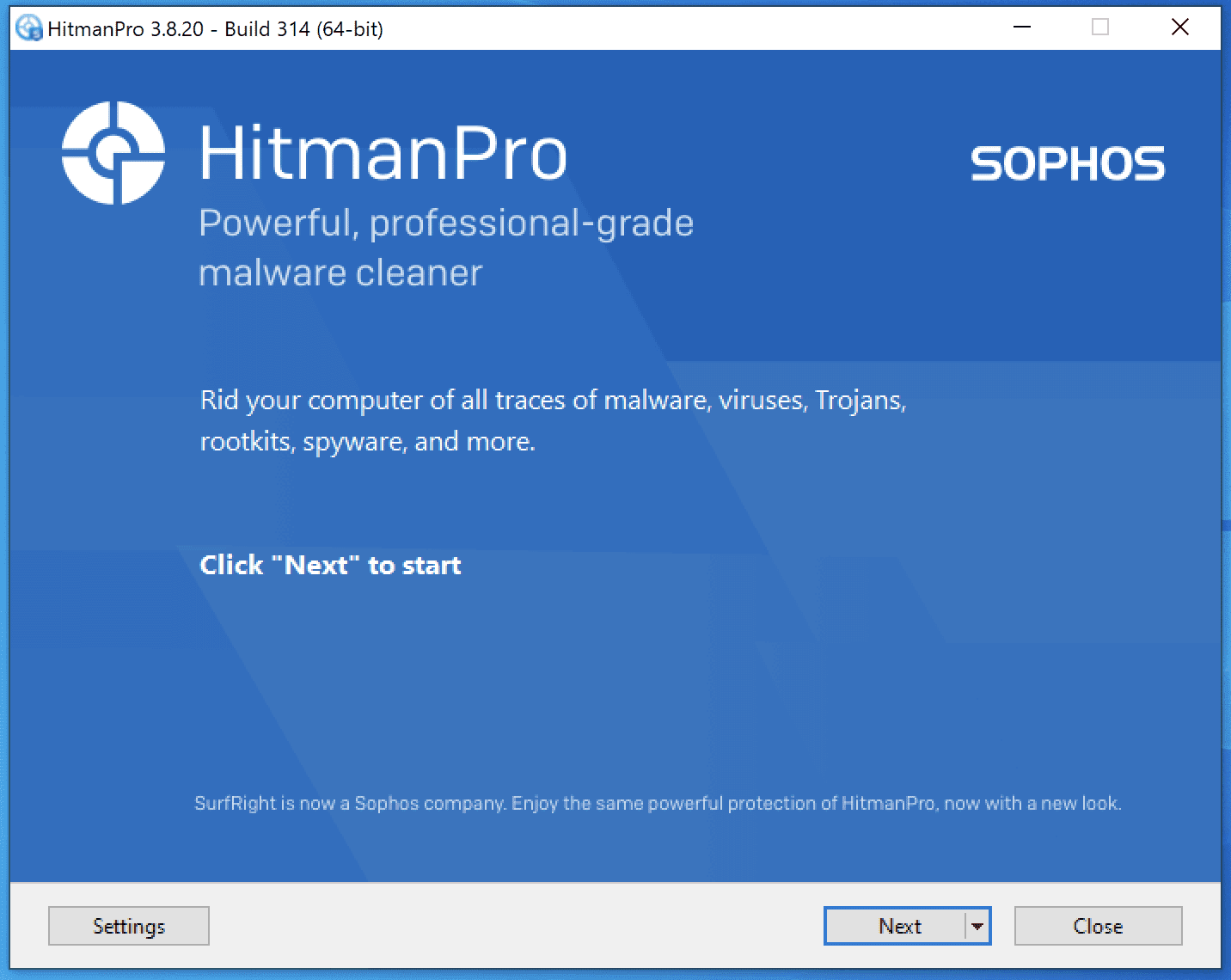 HitmanPro Main Interface Screenshot