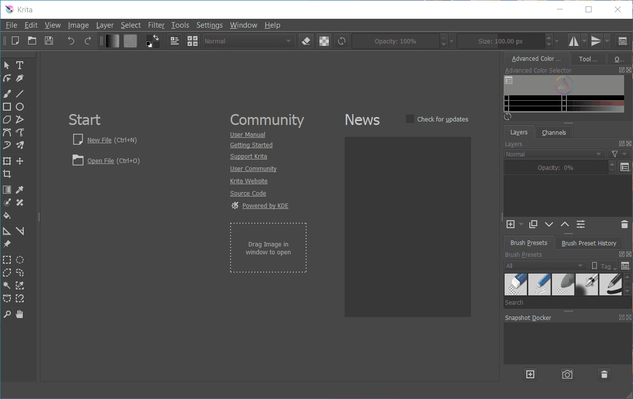 Overview Krita Main Interface Screenshot