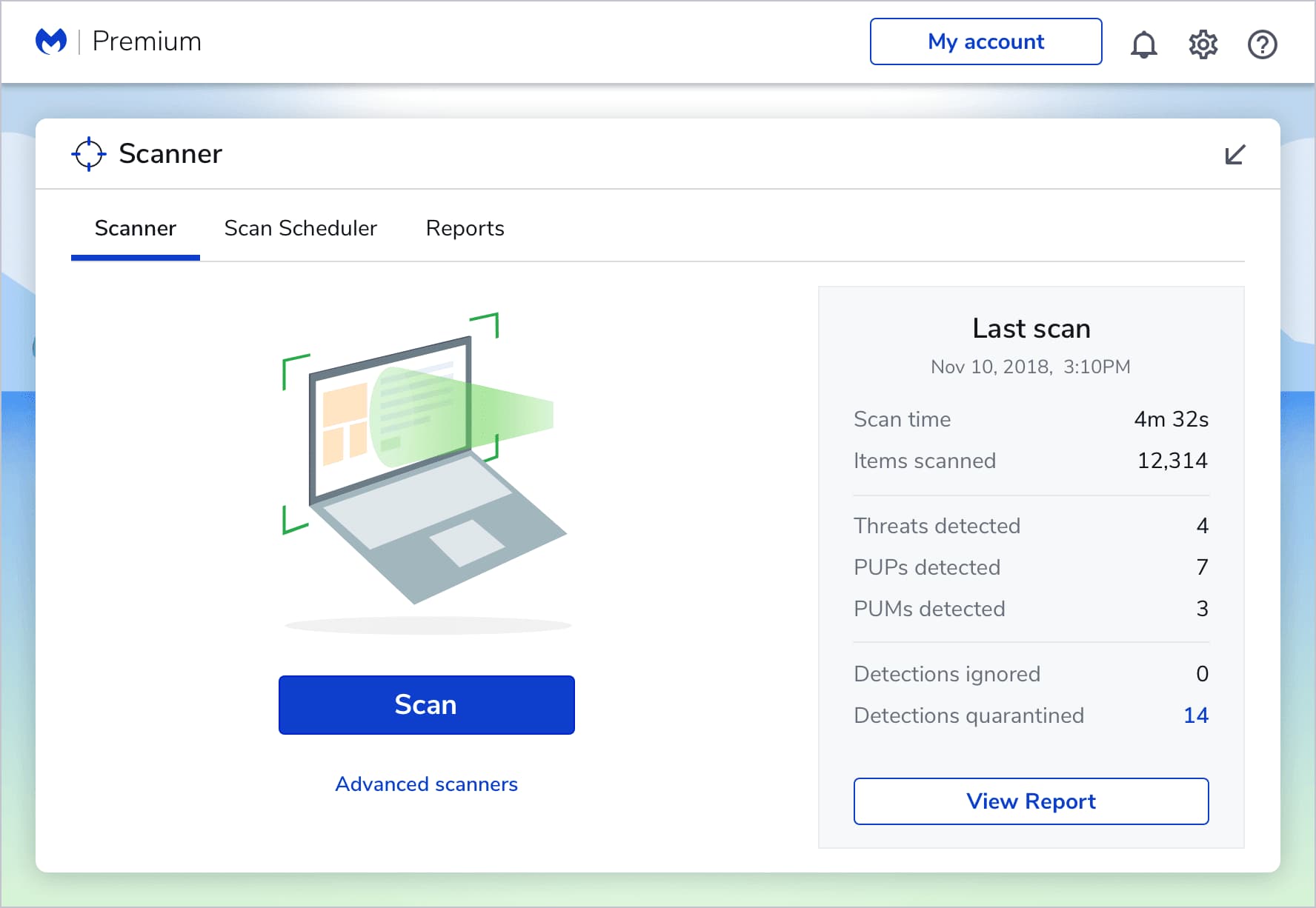 Malwarebytes Scanner Malwarebytes Scanner Module Screenshot