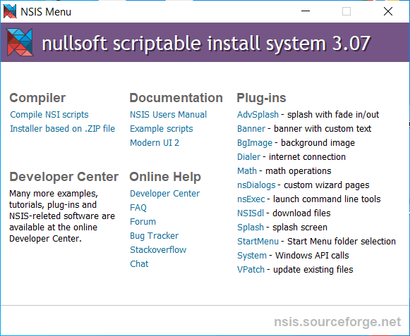 Nullsoft Scriptable Install System Main Interface Screenshot