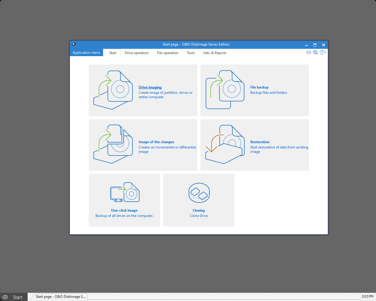 O&O BlueCon DiskImage Screenshot