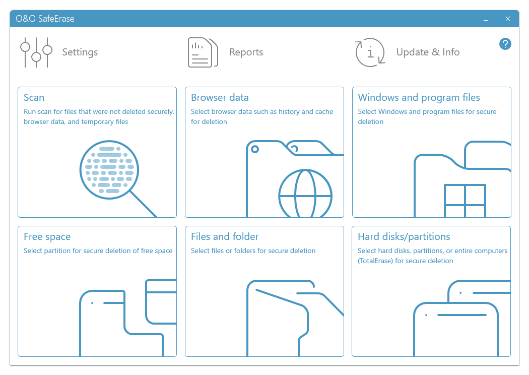 Overview O&O SafeErase Main Interface Screenshot