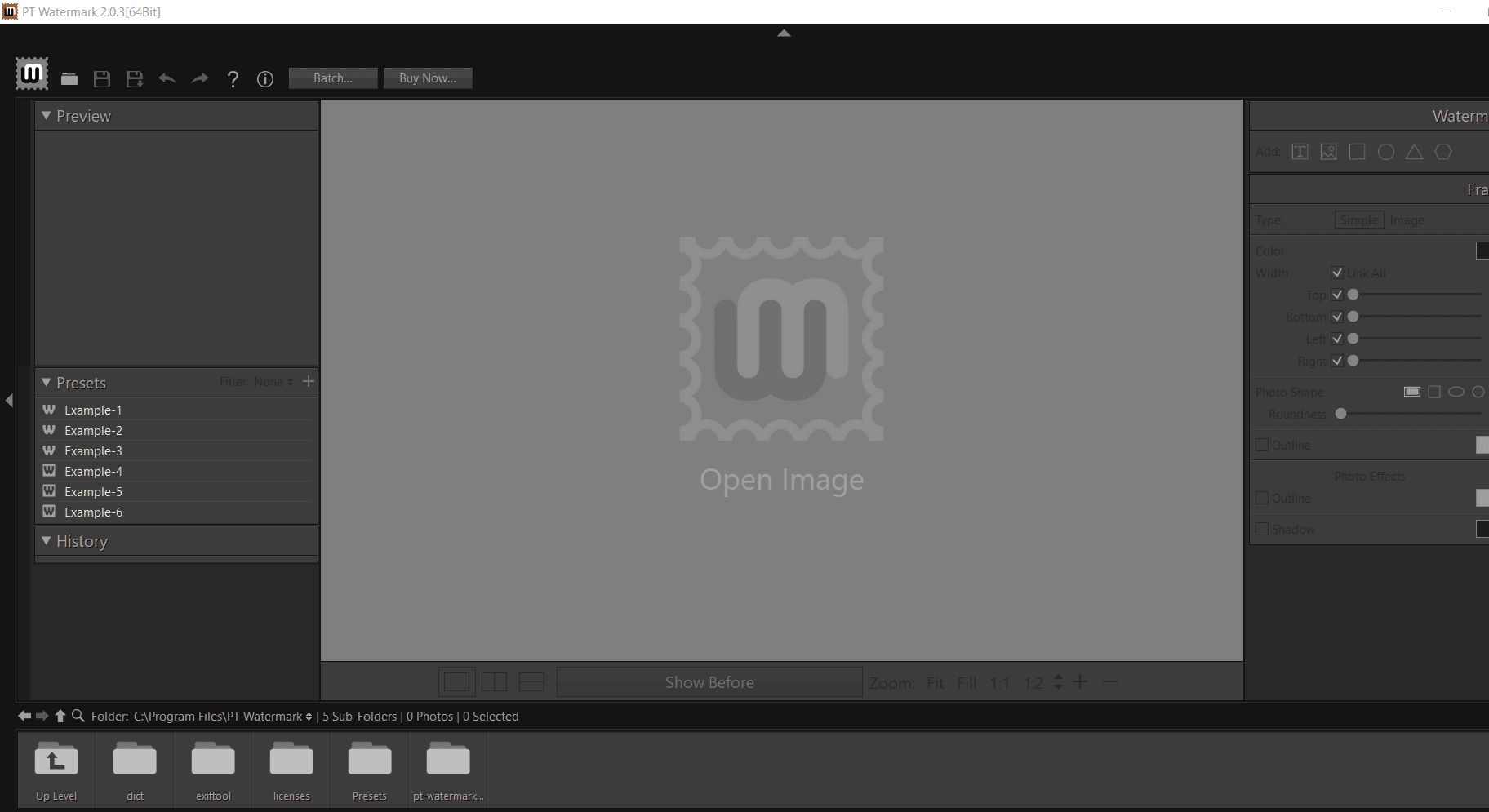 PT Watermark Main Interface Screenshot