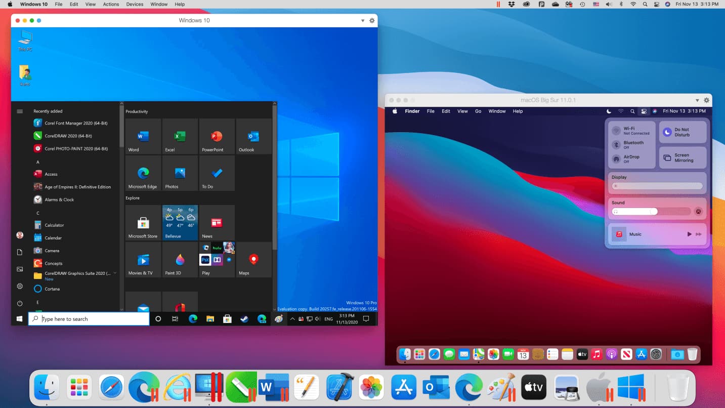 Parallels Desktop running a Windows 10 VM Parallels Desktop running a Windows 10 VM on macOS Big Sur