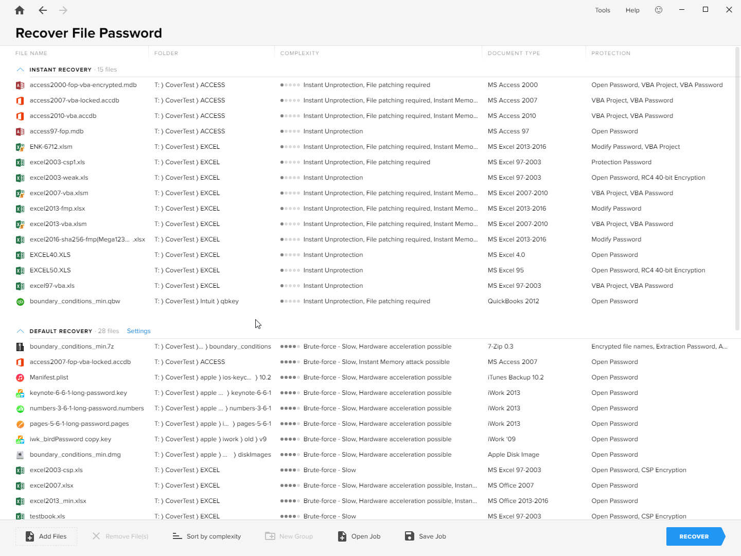 Recover File Password Passware Kit Business Recover File Password Screenshot
