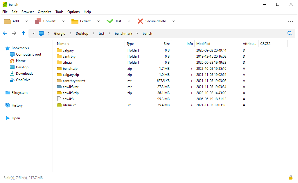 Overview Peazip on Windows