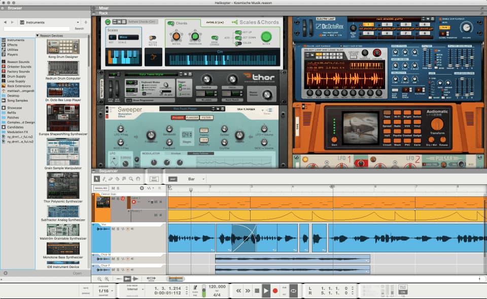 Overview Propellerhead Reason Main Interface Screenshot