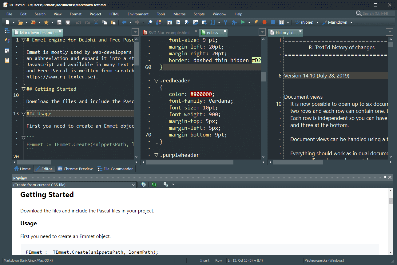 Browser Preview RJ TextEd Browser Preview Screenshot