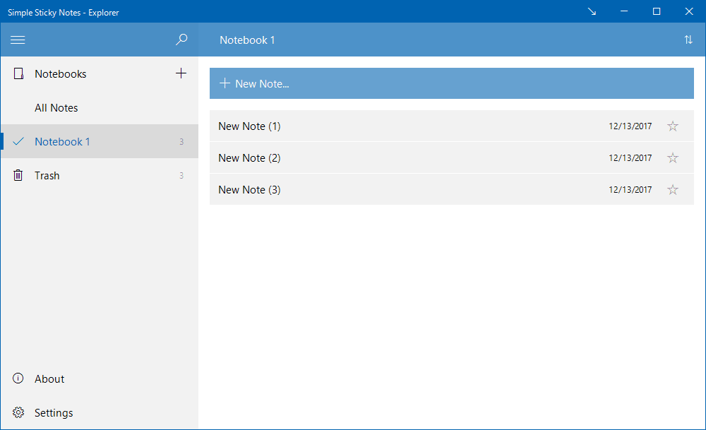 Explorer Simple Sticky Notes Explorer Screenshot