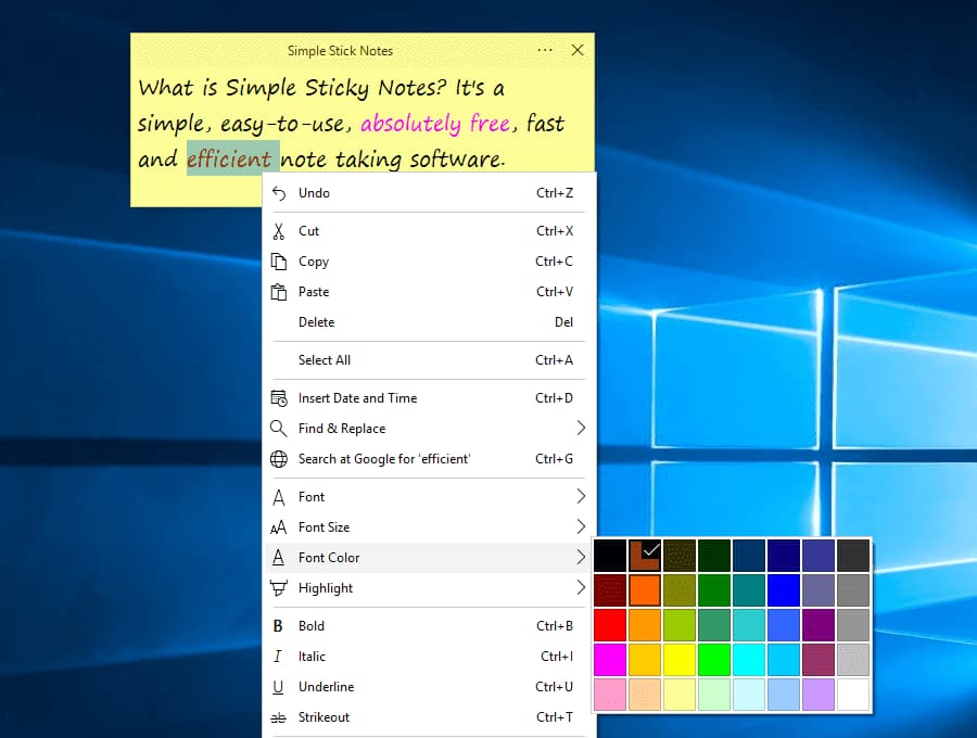 Text Edit Simple Sticky Notes Text Edit Screenshot