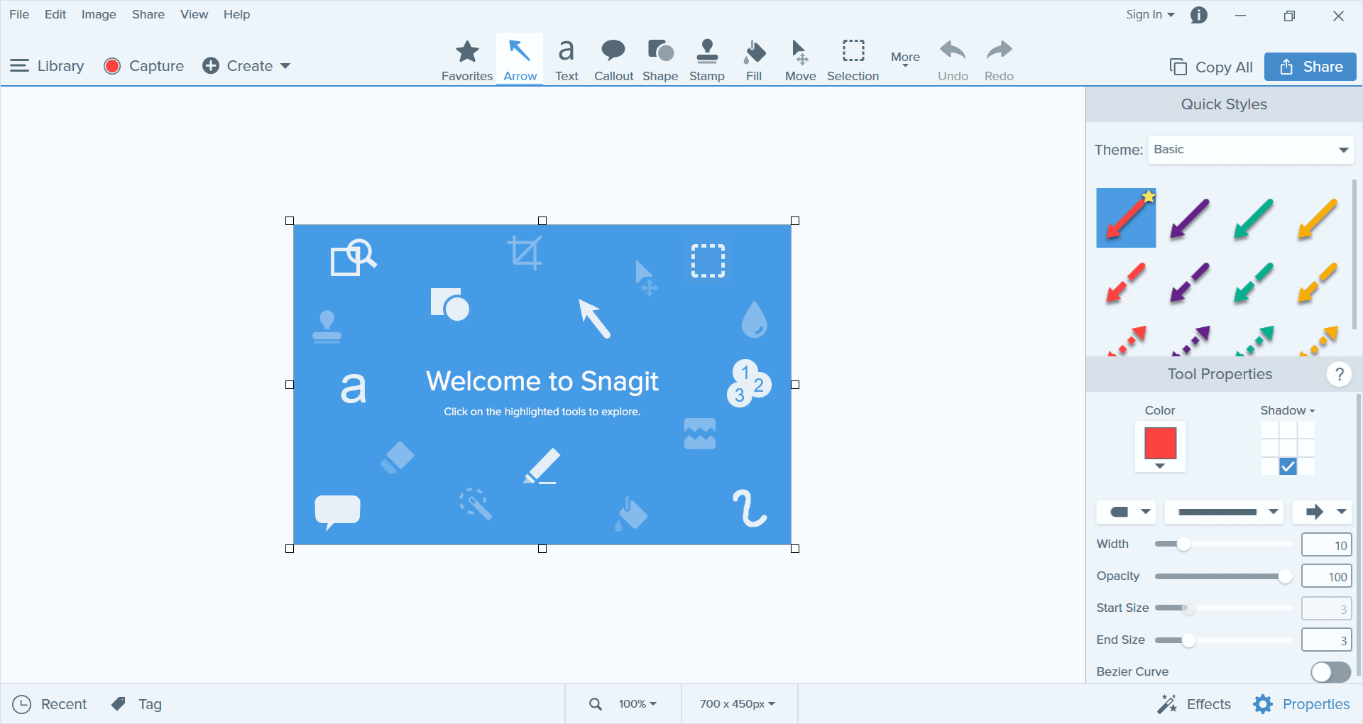 TechSmith Snagit Canvas Screenshot