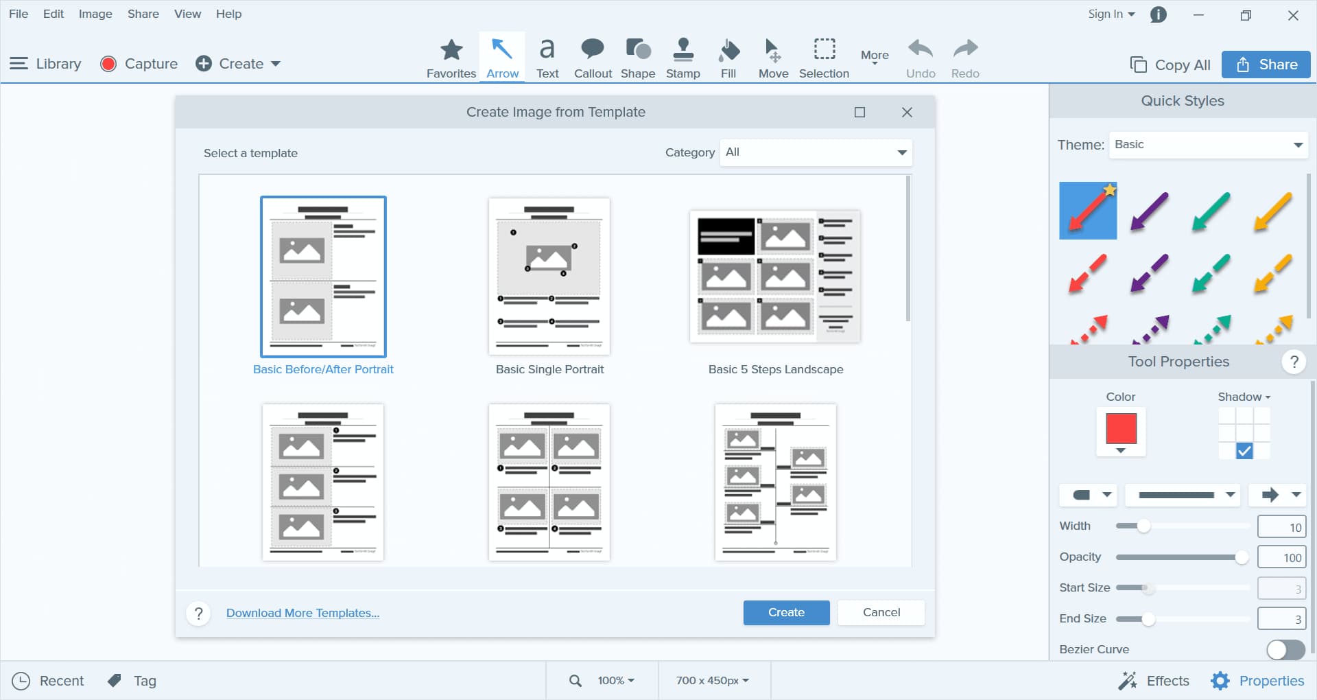 TechSmith Snagit Image From Template Screenshot