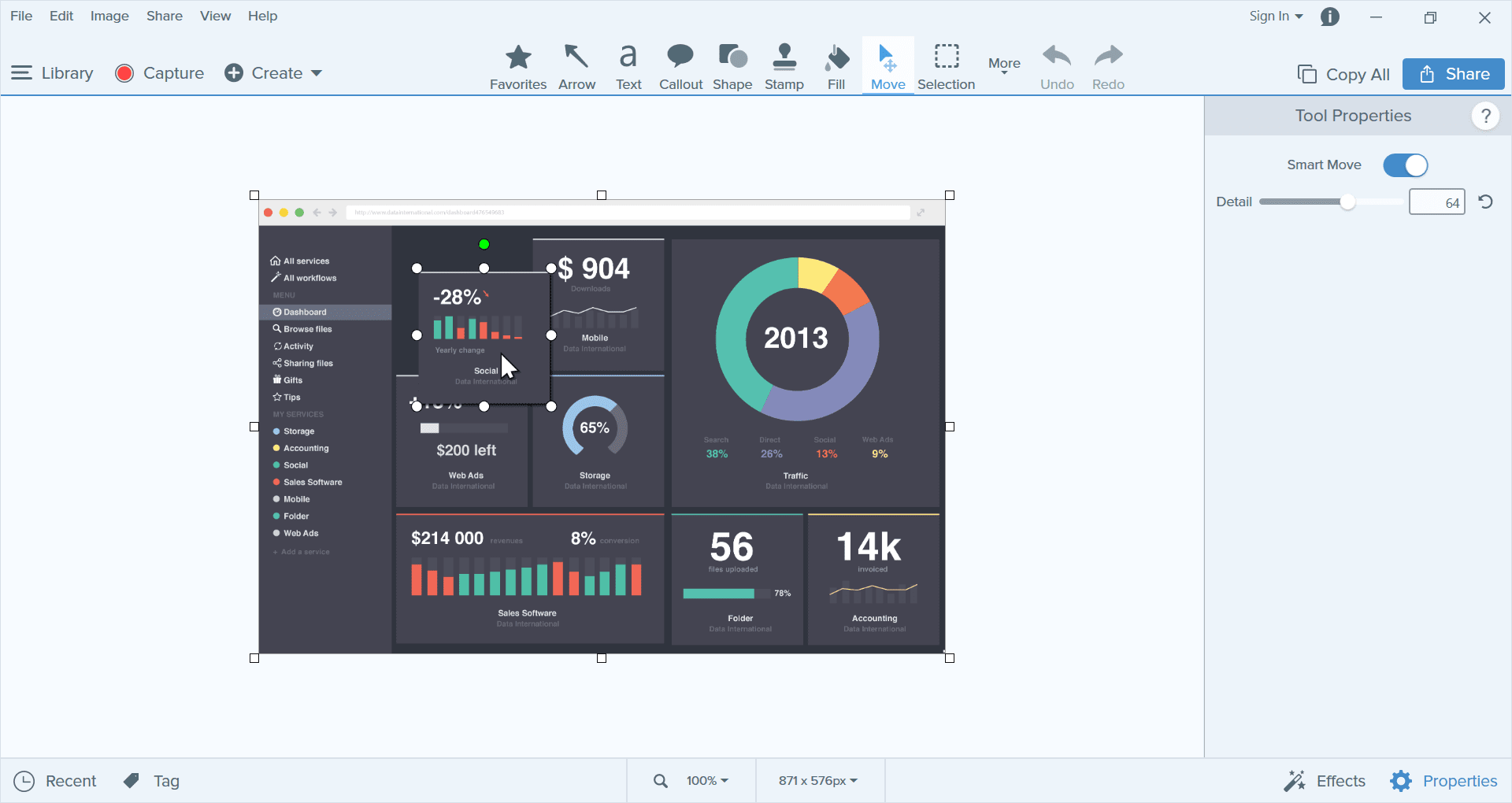 TechSmith Snagit Smart Move Screenshot