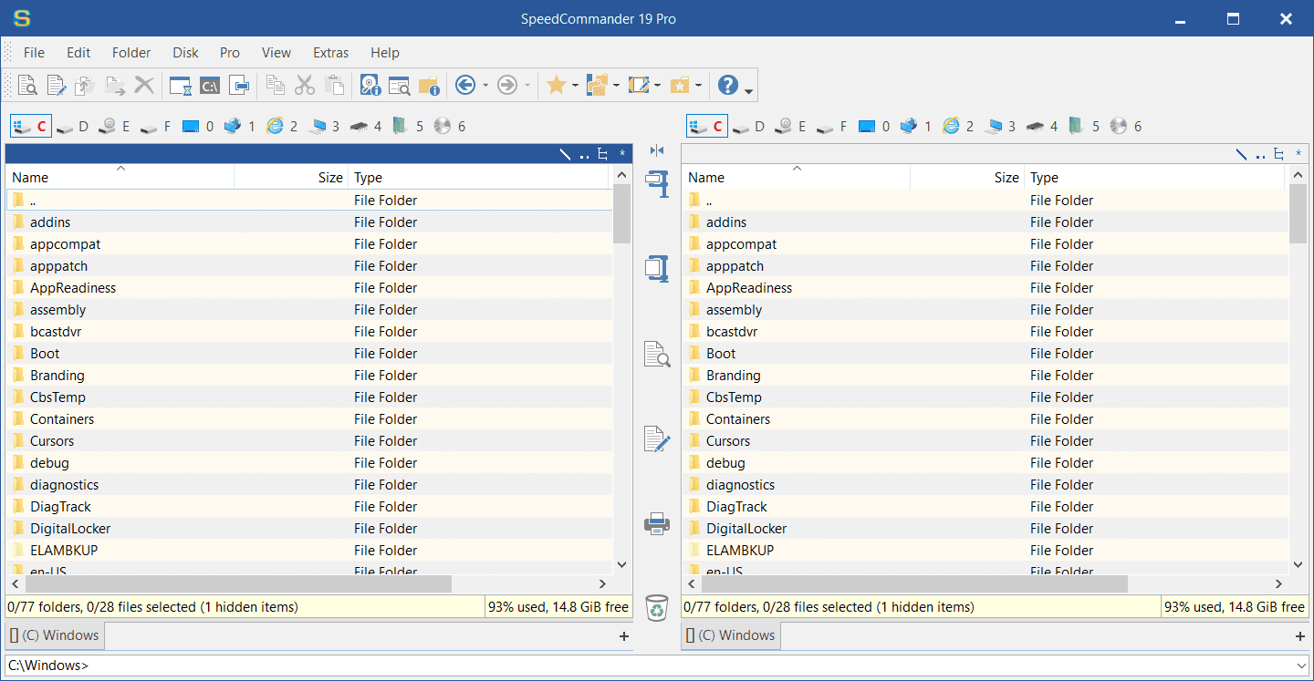 Overview SpeedCommander Main Interface Screenshot
