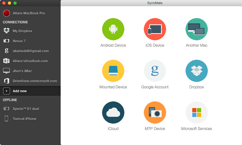 Add New Device SyncMate Add New Device Screenshot