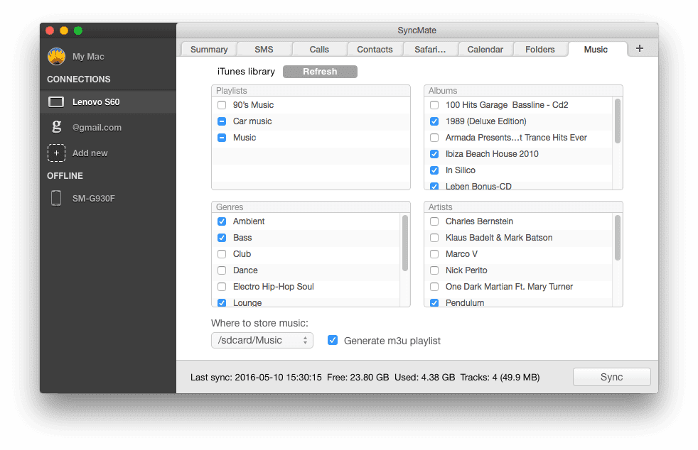 Sync Music SyncMate Sync Music Screenshot