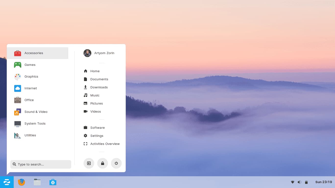 Default Desktop Layout Zorin OS Default Desktop Windows Modern Screenshot