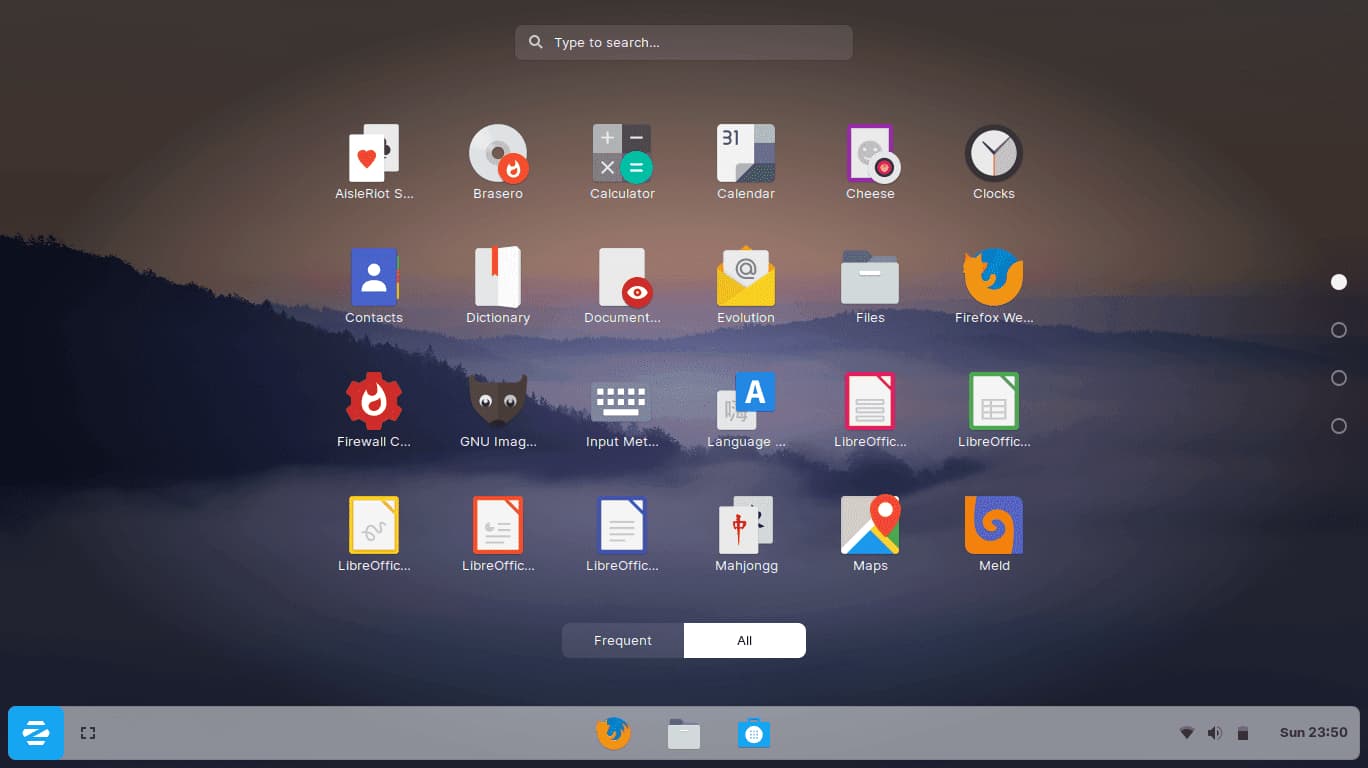 Touch Desktop Layout Zorin OS Touch Layout Screenshot
