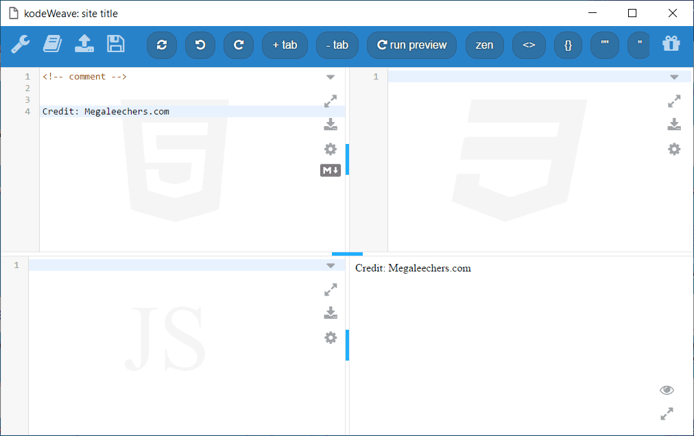 kodeWeave Main Interface Screenshot