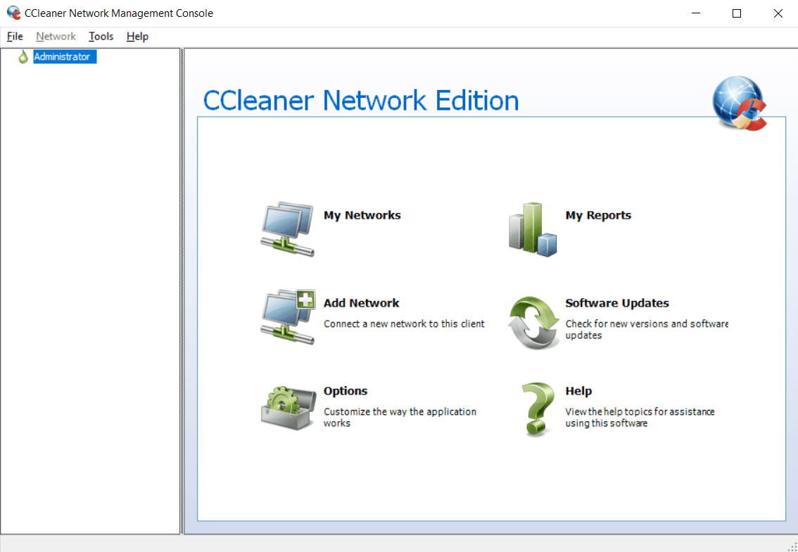 CCleaner Network Edition Management Console Screenshot