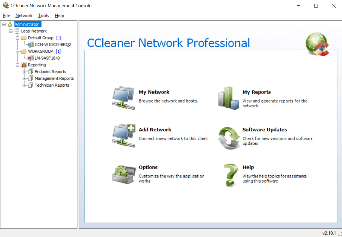 CCleaner Network Professional Main Interface Screenshot