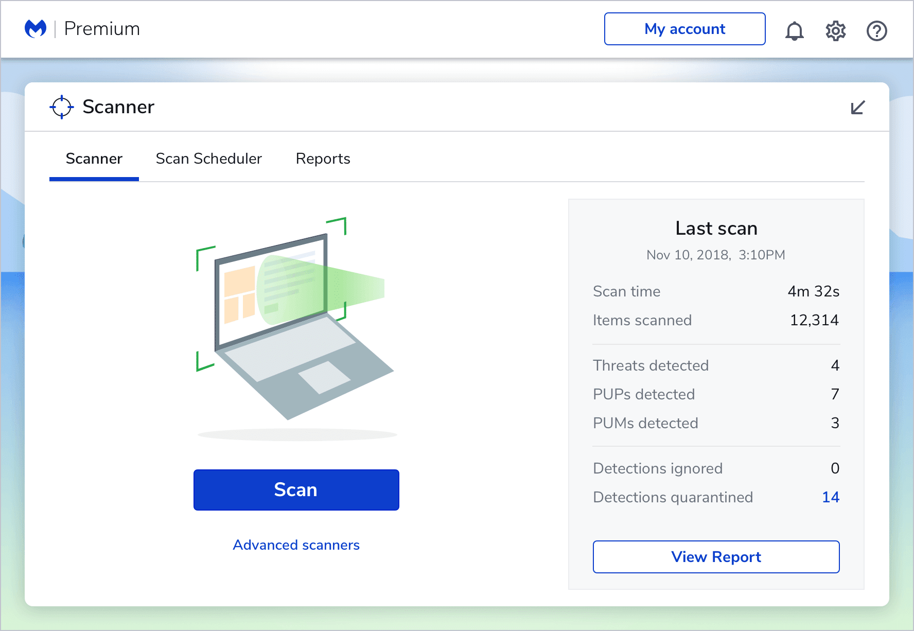 Malwarebytes Scanner Malwarebytes Scanner Module Screenshot