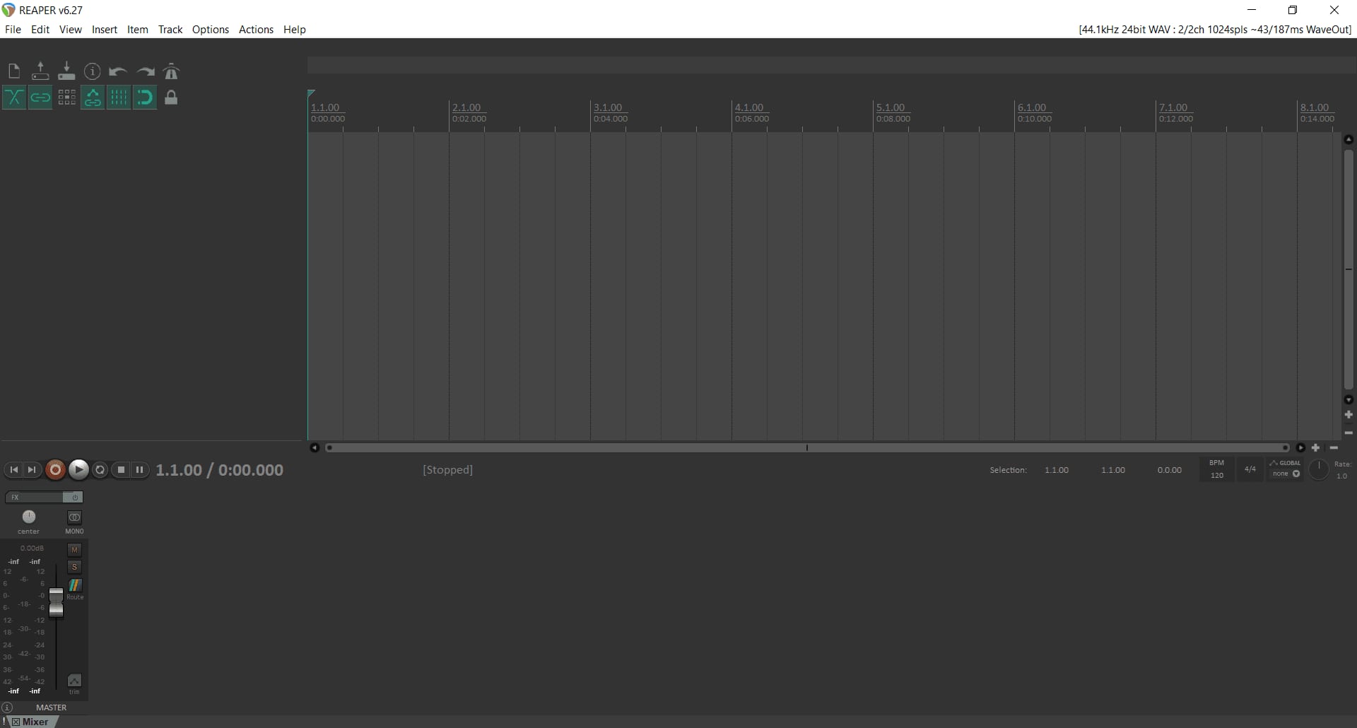 Overview REAPER Main Interface Screenshot