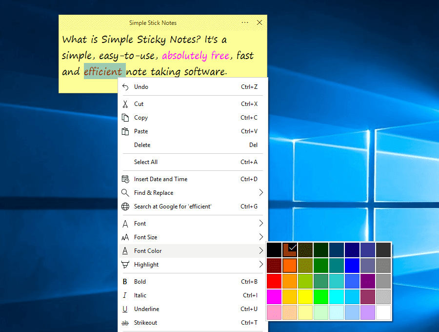 Text Edit Simple Sticky Notes Text Edit Screenshot