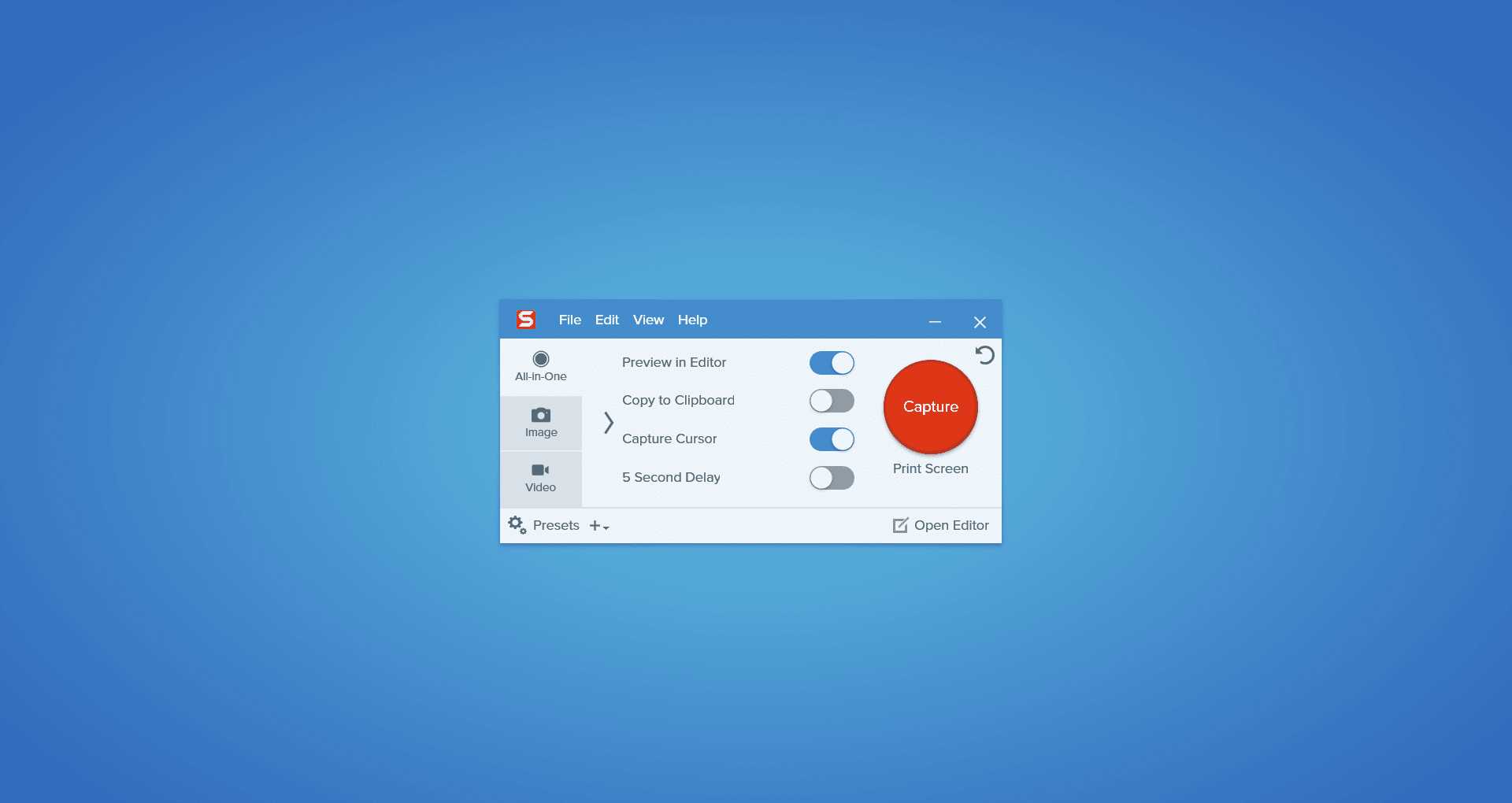 Capture Button TechSmith Snagit Capture Button Screenshot