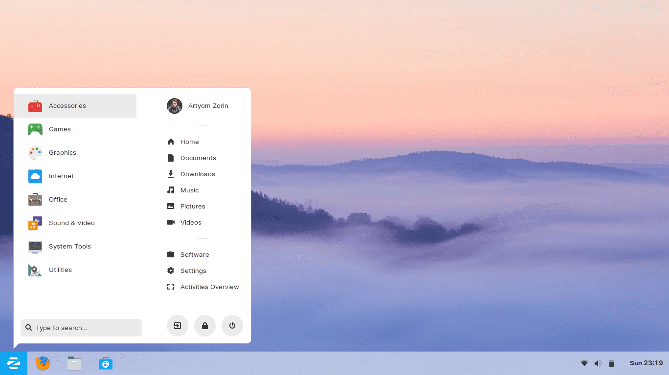 Zorin OS Default Desktop Windows Modern Screenshot