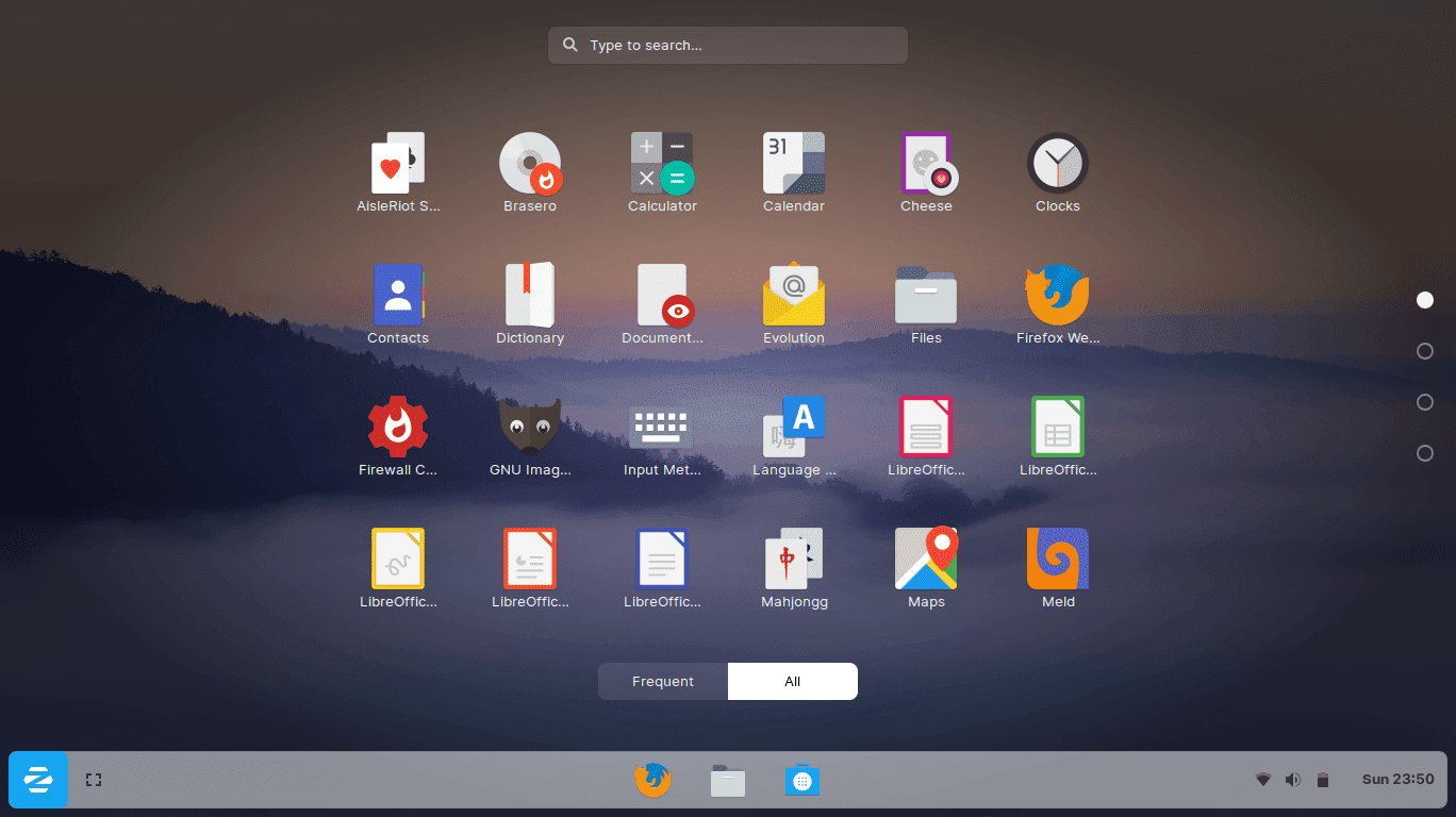 Zorin OS Touch Layout Screenshot
